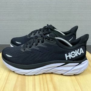Hoka One One Clifton 8 Women Size 7 B 1119394BWHT Black Running Sneakers Shoes